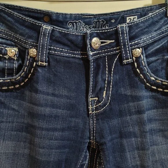 Miss Me Easy Boot Embellished Size 25 Preowned Jeans - Picture 2 of 11